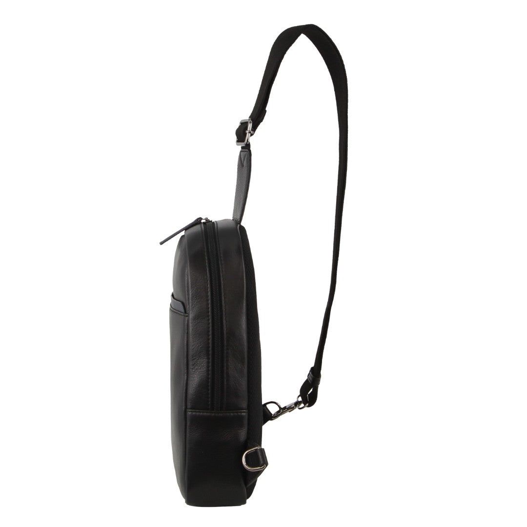 Pierre Cardin Leather 3-Way Sling Bag Black | NXMSY0974