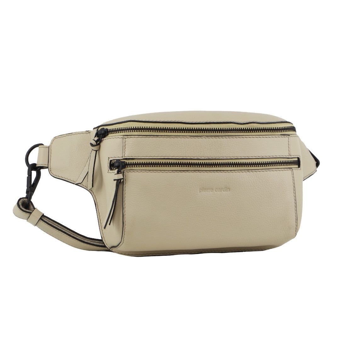 Pierre Cardin Leather 3-Way Sling Bag Cement | EOPDZ4682