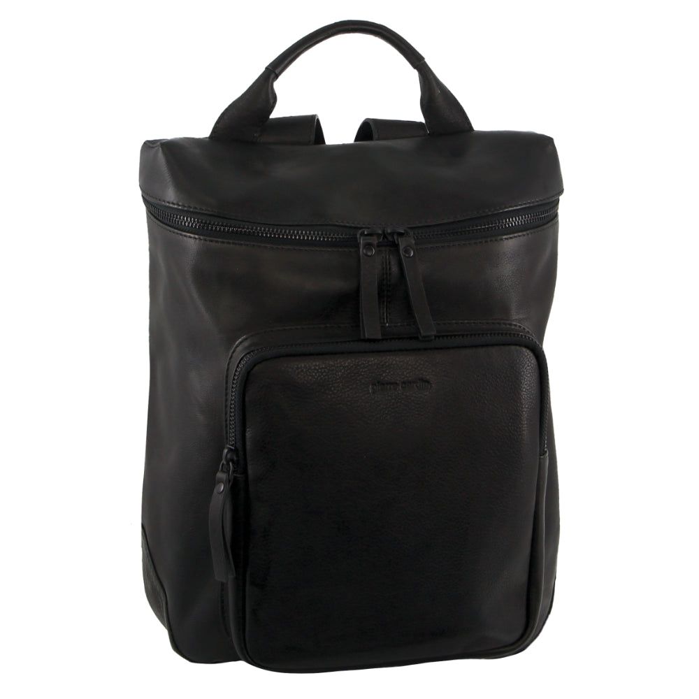 Pierre Cardin Leather Backpack Black | YRDGQ0946