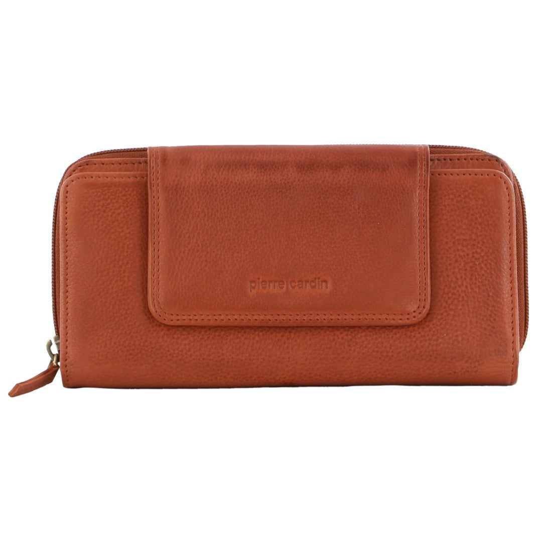 Pierre Cardin Leather Bi-Fold Tab Wallet Brown | ERNCO2893