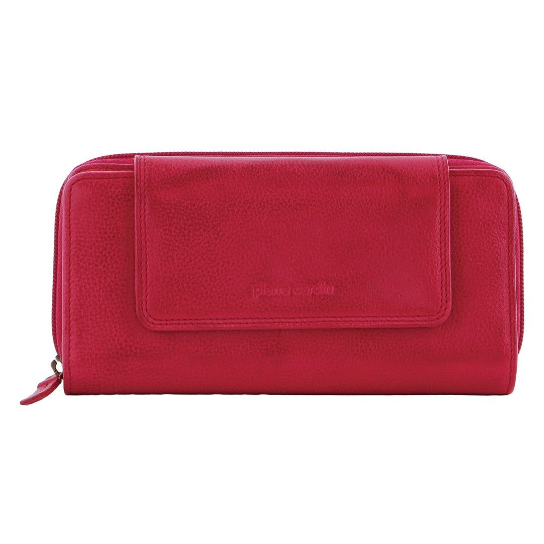 Pierre Cardin Leather Bi-Fold Tab Wallet Pink | KSFWJ3619