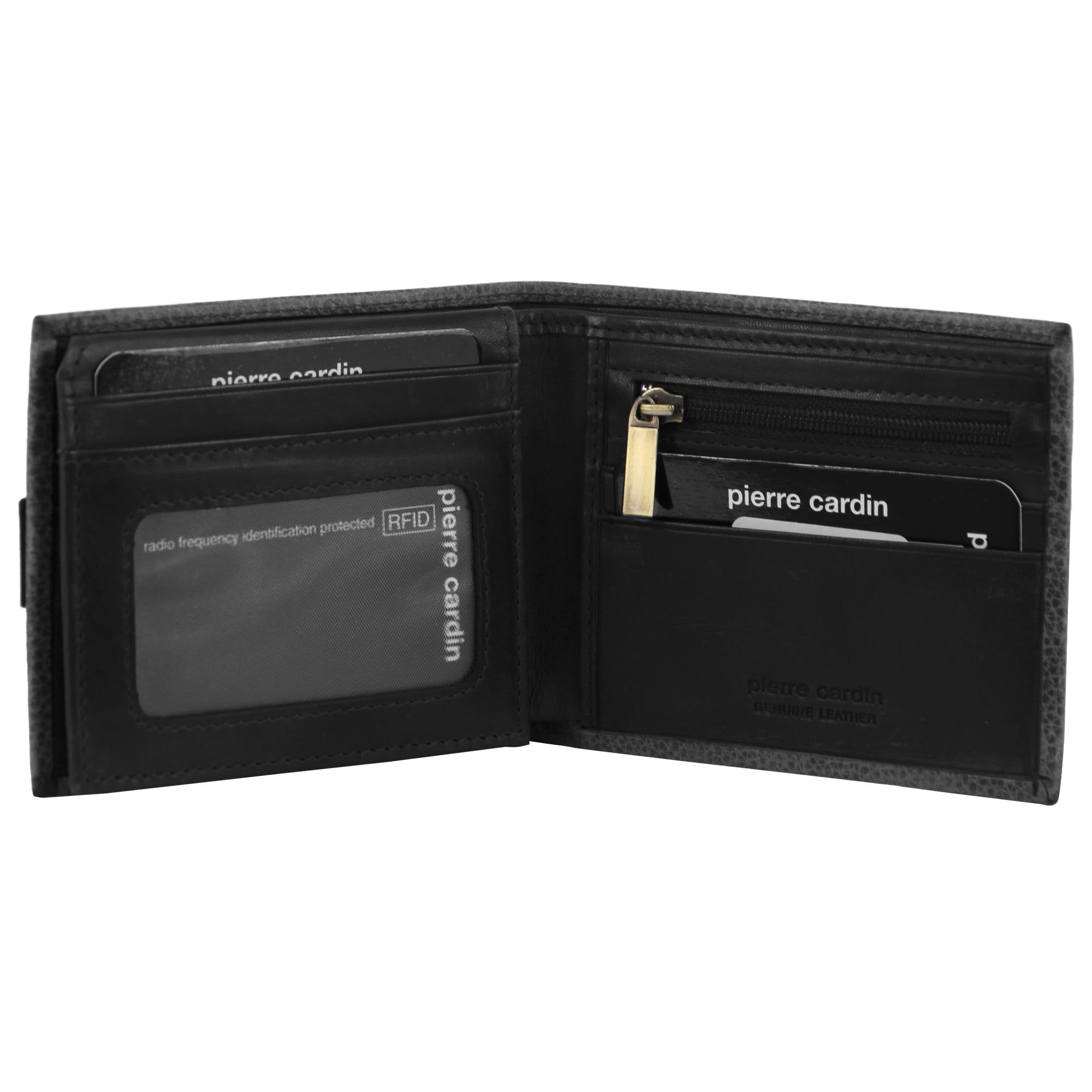 Pierre Cardin Leather Bi-Fold Wallet Black | AJDNW9051