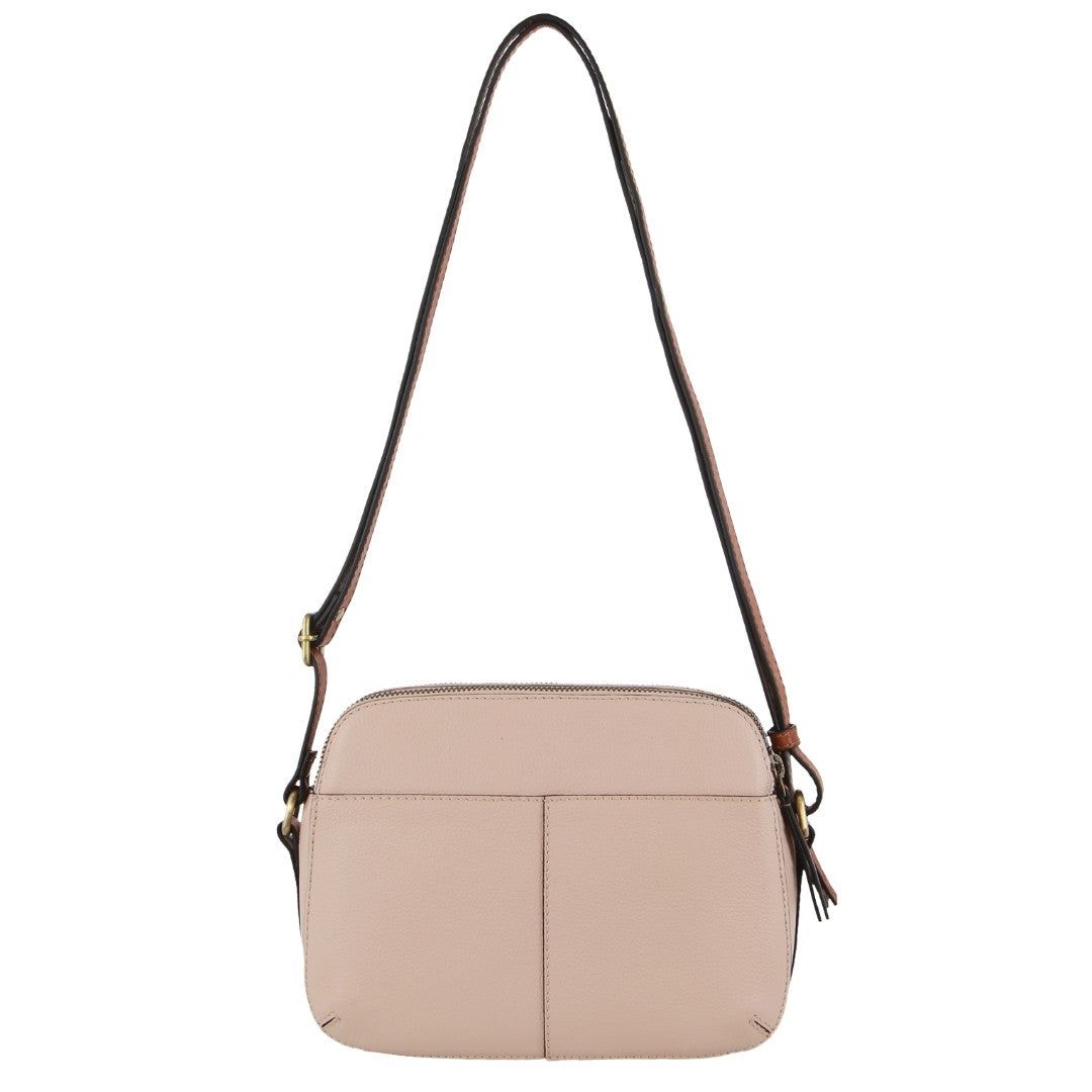 Pierre Cardin Leather Classic Crossbody Bag Beige | HNKJM2937