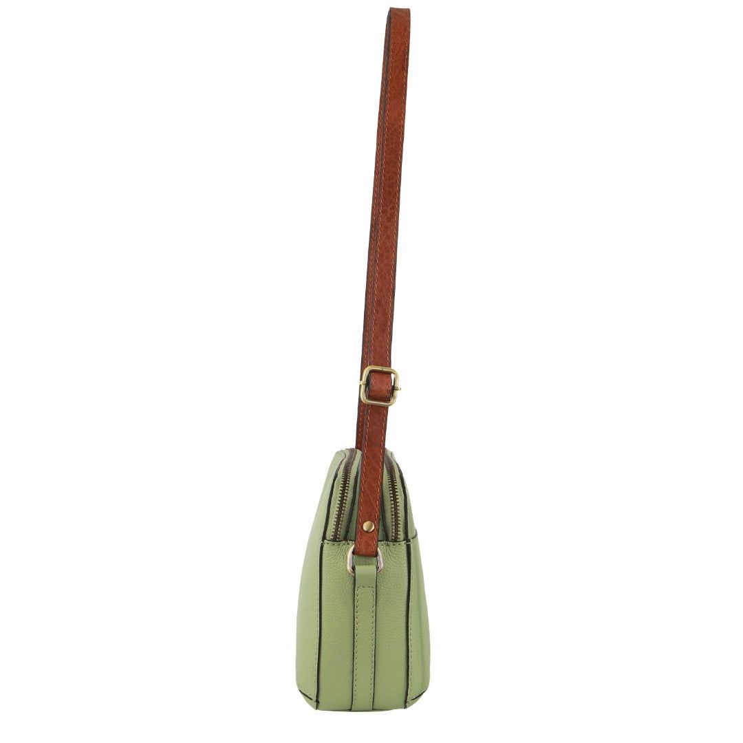 Pierre Cardin Leather Classic Crossbody Bag Jade | VQORG2784