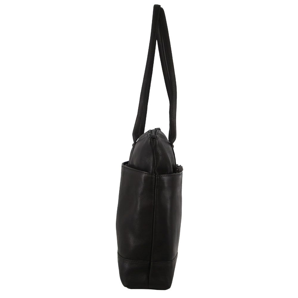 Pierre Cardin Leather Computer Bag Black | AJCZT8735