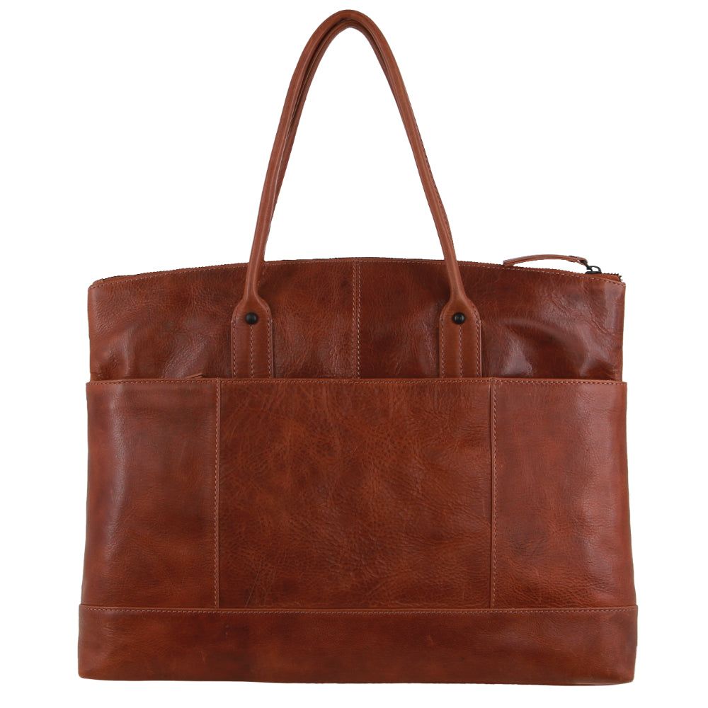 Pierre Cardin Leather Computer Bag Brown | GELHW9361