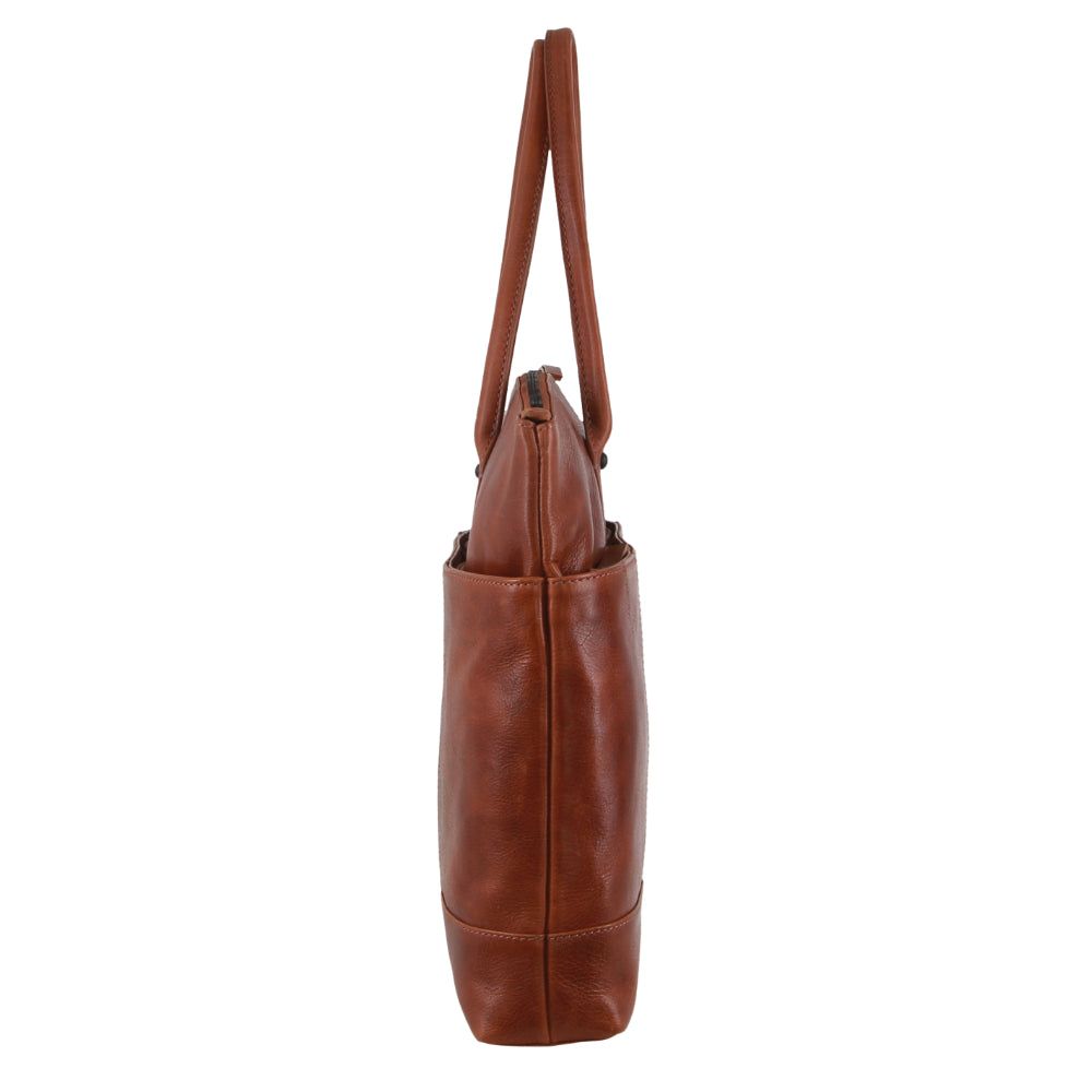 Pierre Cardin Leather Computer Bag Brown | WIBME7803