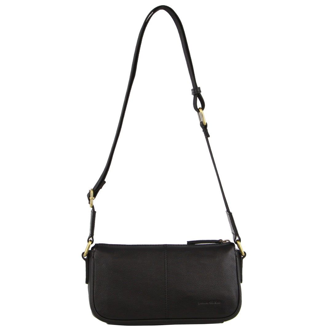 Pierre Cardin Leather Cross-Body Bag Black | ABOQM7806