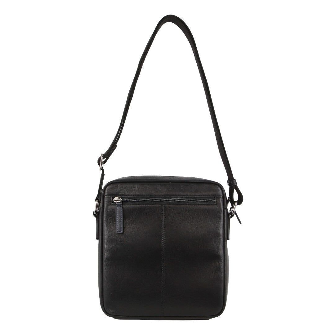 Pierre Cardin Leather Cross-Body Bag Black | THWMD3261