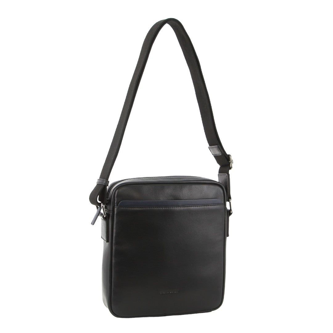 Pierre Cardin Leather Cross-Body Bag Black | THWMD3261