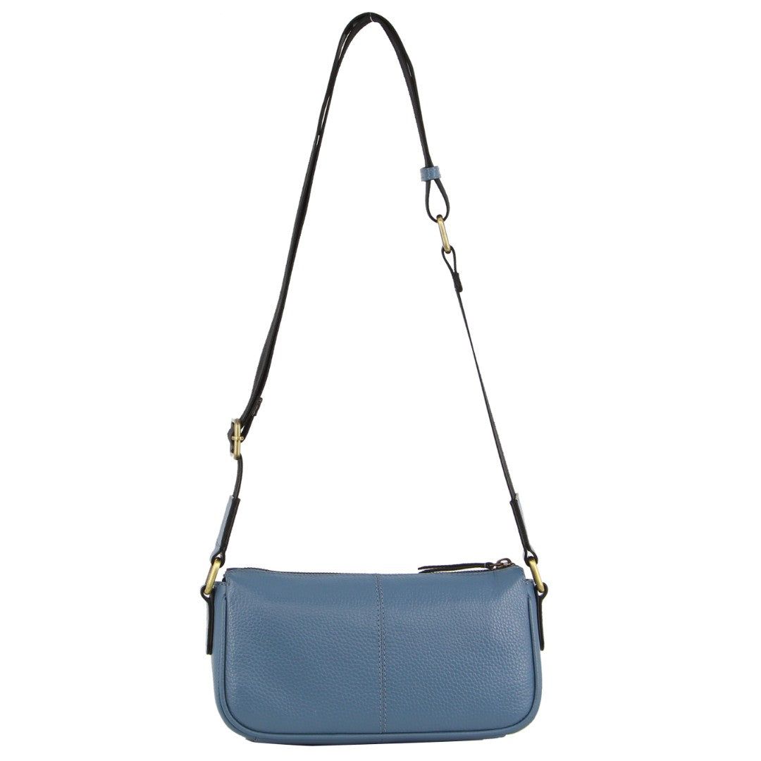 Pierre Cardin Leather Cross-Body Bag Blue | MEZKA6039