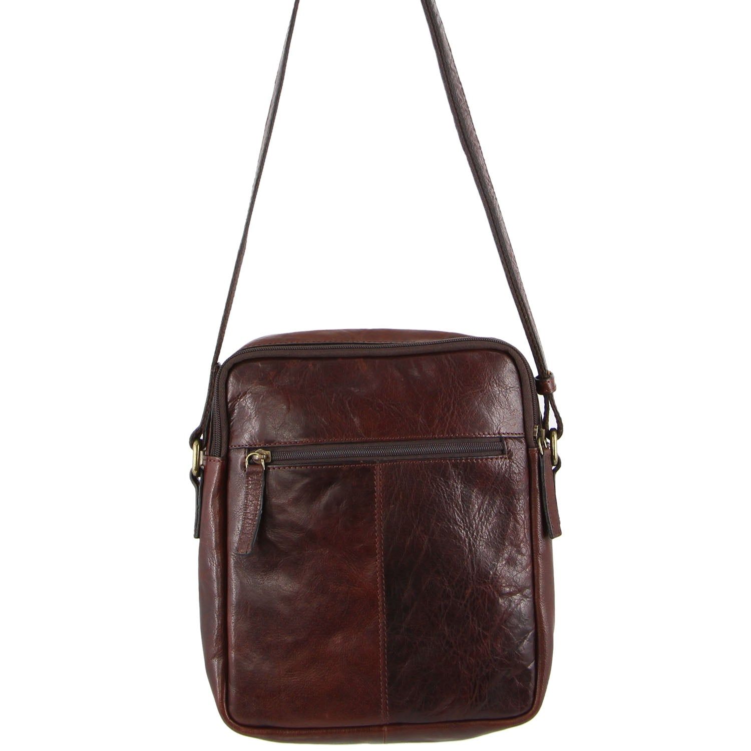 Pierre Cardin Leather Cross-Body Bag Brown | ZXEFG0127