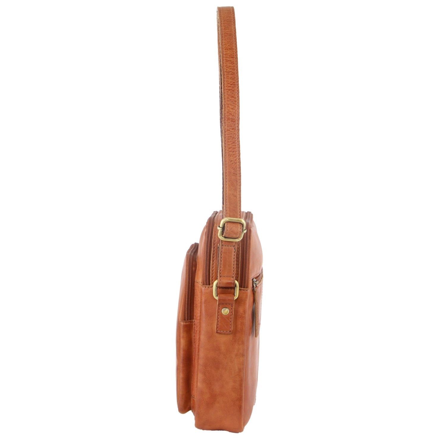 Pierre Cardin Leather Cross-Body Bag Brown | VZXBP4057