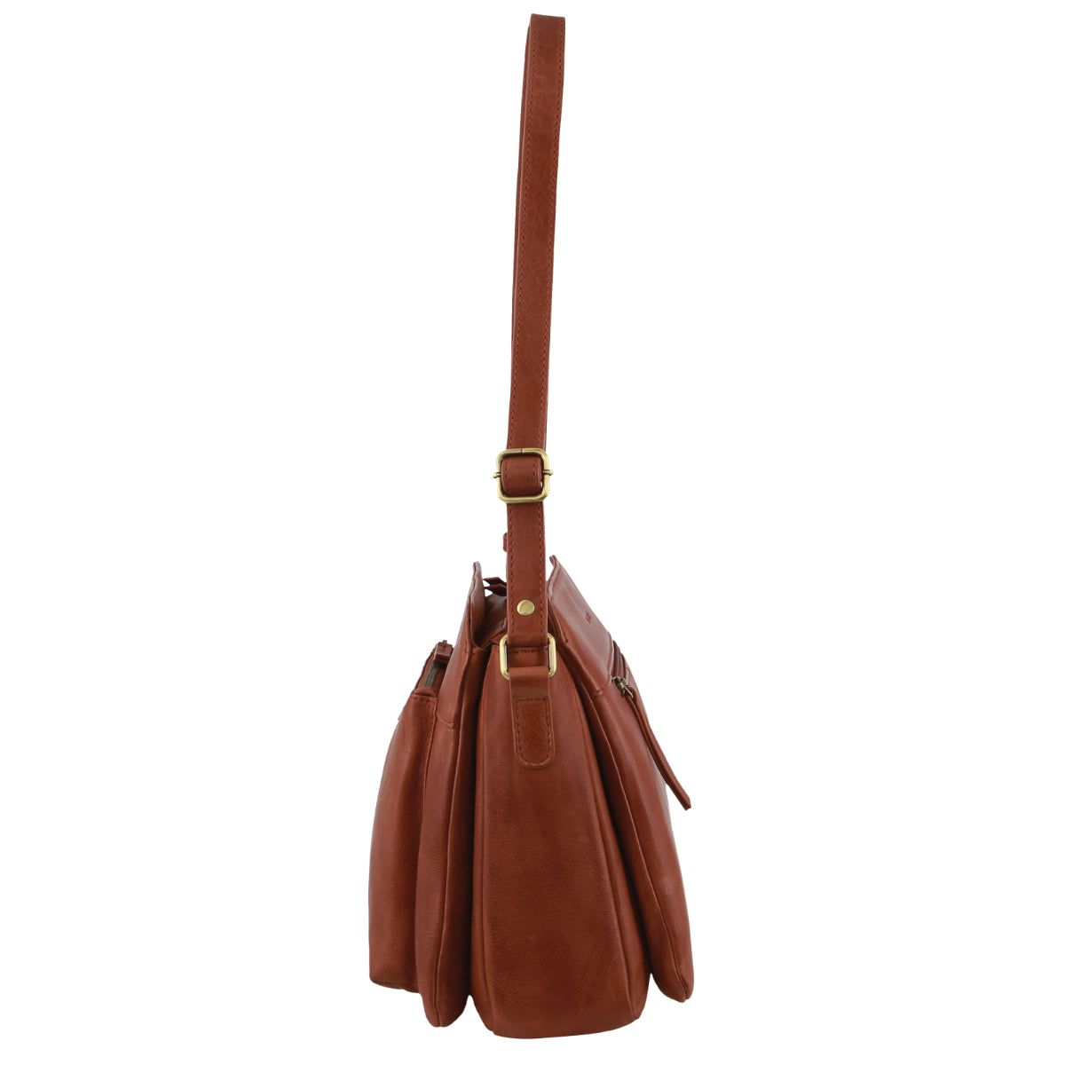 Pierre Cardin Leather Cross-Body Bag Brown | MLSQU1245