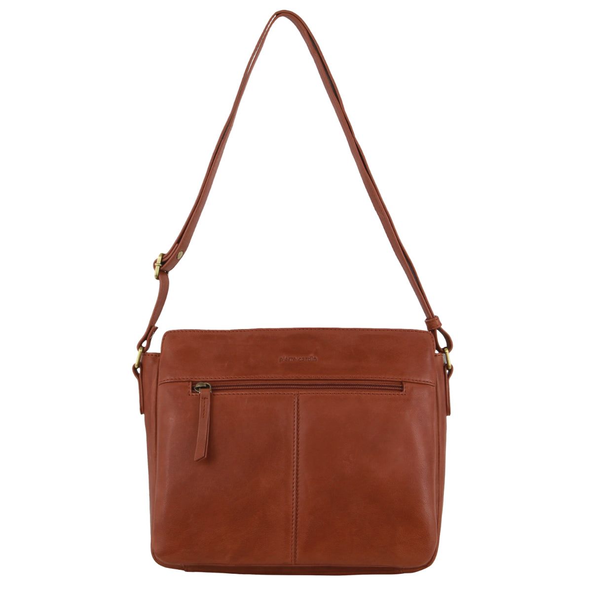 Pierre Cardin Leather Cross-Body Bag Brown | MLSQU1245