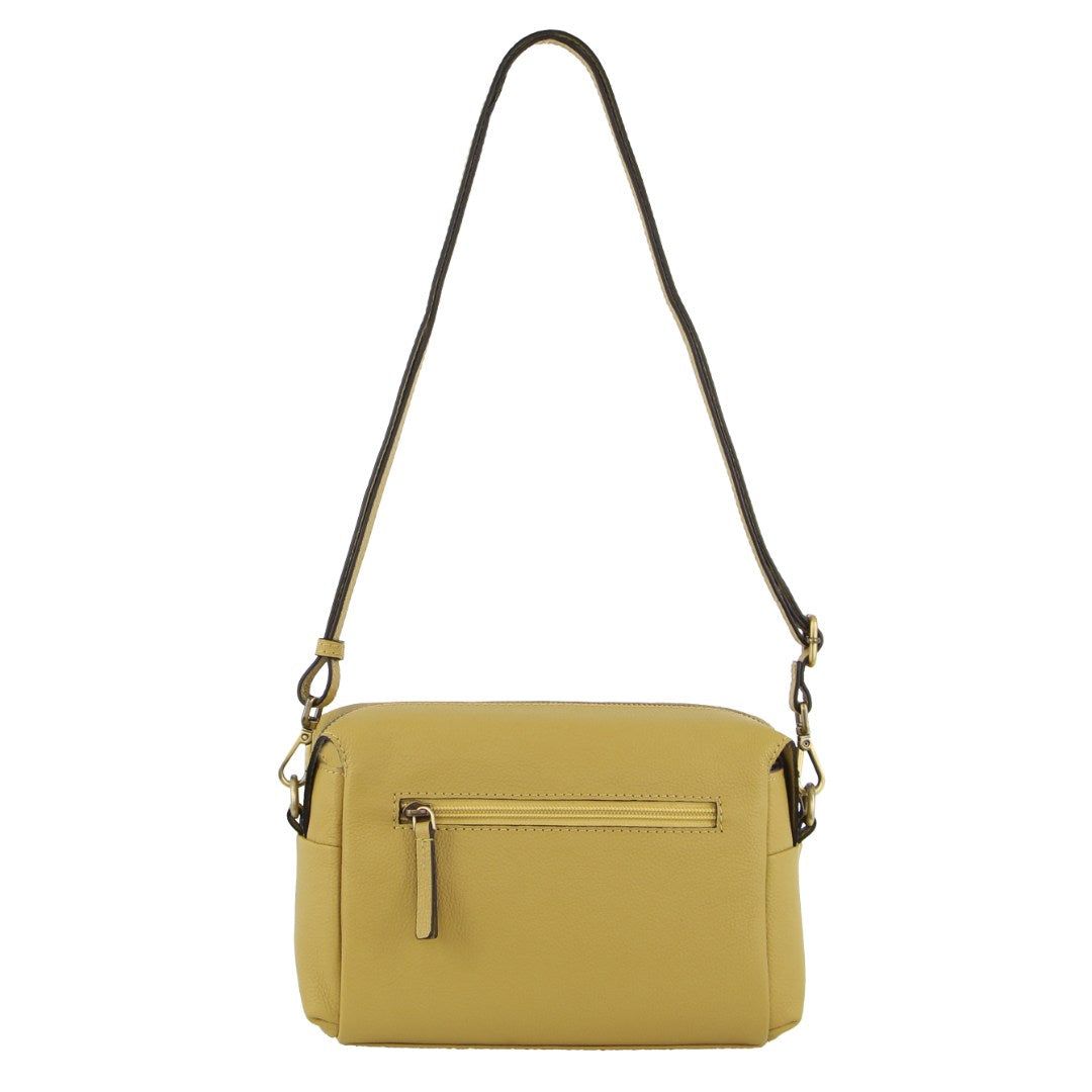 Pierre Cardin Leather Cross-Body Bag Clutch Yellow | DTULJ7254