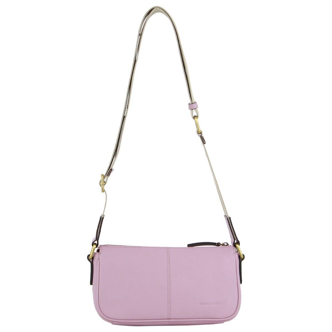 Pierre Cardin Leather Cross-Body Bag Pink | EMJVU9301