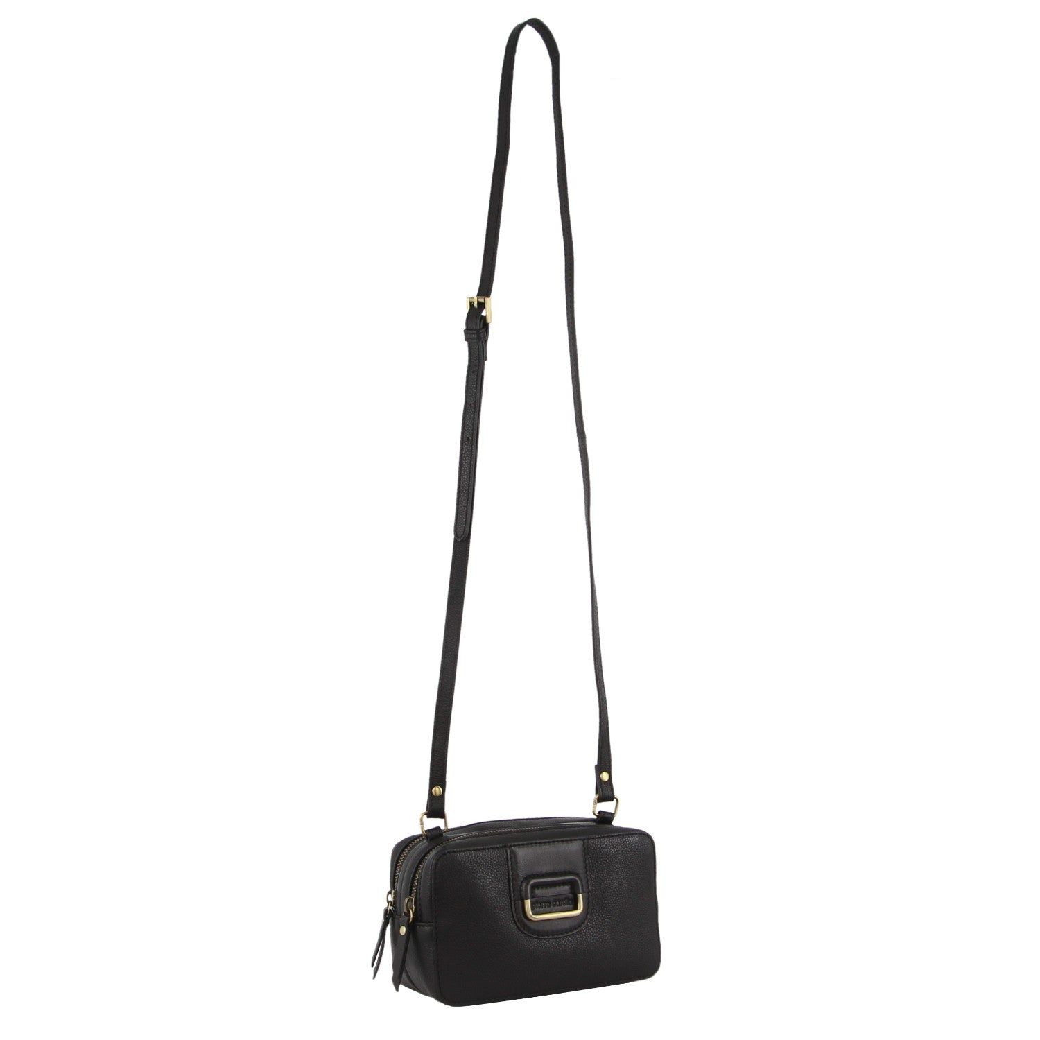 Pierre Cardin Leather Cross-Body Clutch Black | DQKGO5023