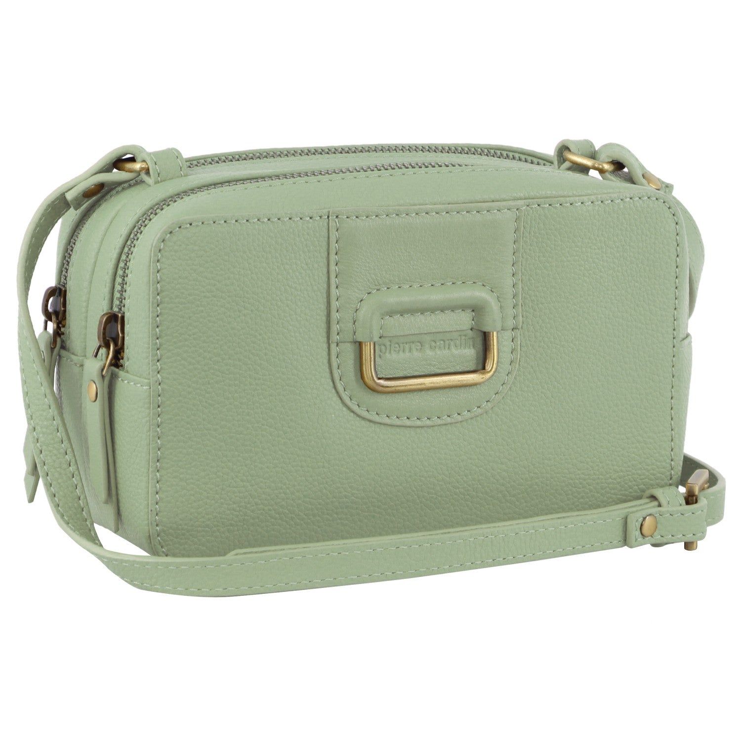 Pierre Cardin Leather Cross-Body Clutch Jade | XPKGB9130