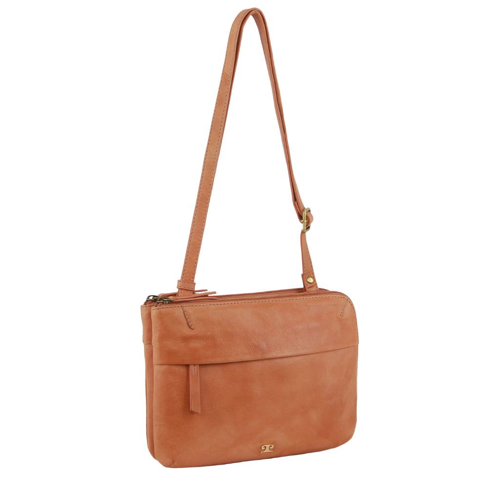 Pierre Cardin Leather Crossbody Bag Apricot | DTAKY7394