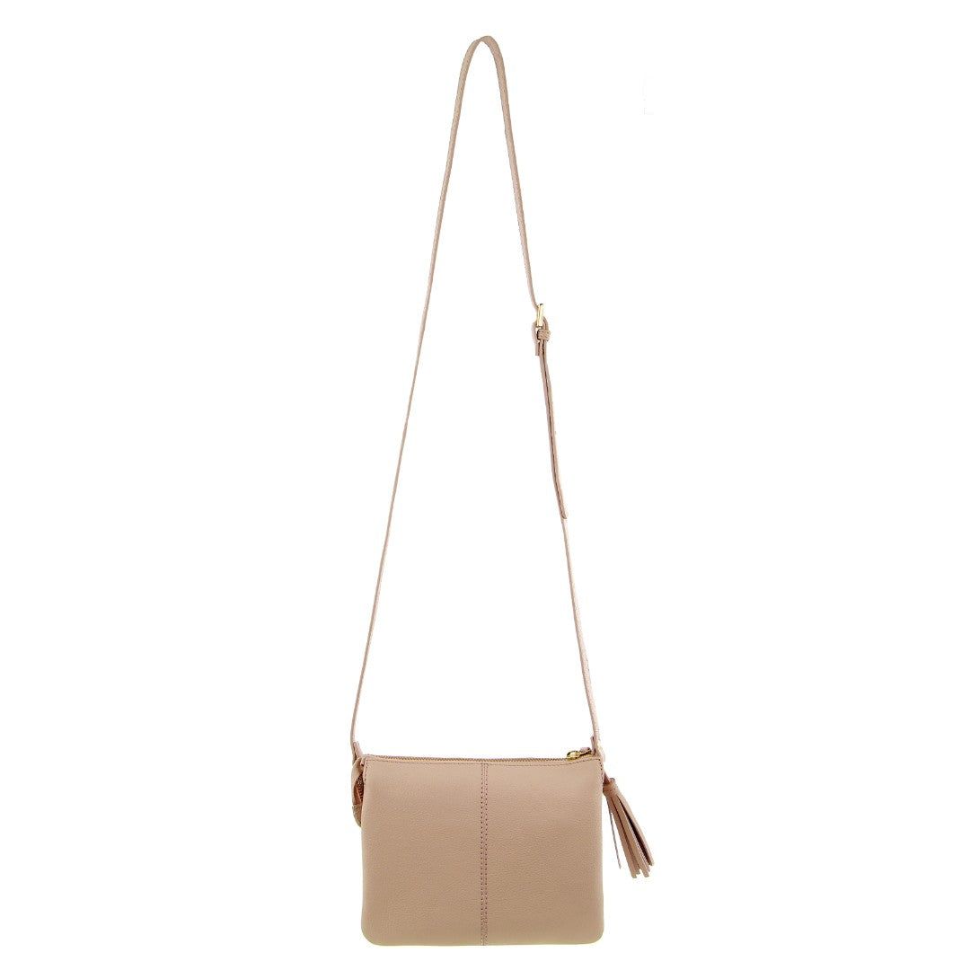 Pierre Cardin Leather Crossbody Bag Beige | GLVWS6318