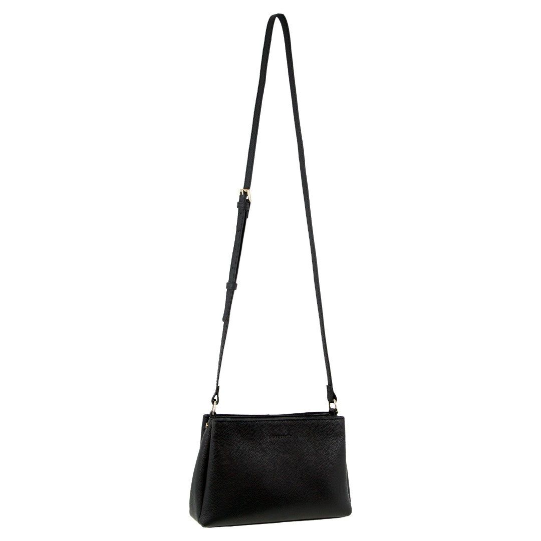 Pierre Cardin Leather Crossbody Bag Black | HBIPC6059