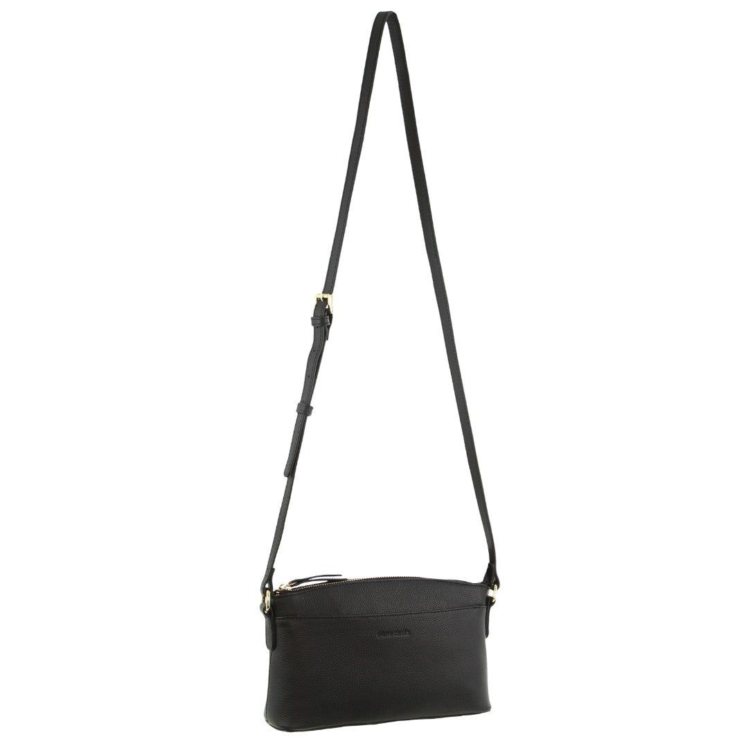 Pierre Cardin Leather Crossbody Bag Black | BTHLJ1257