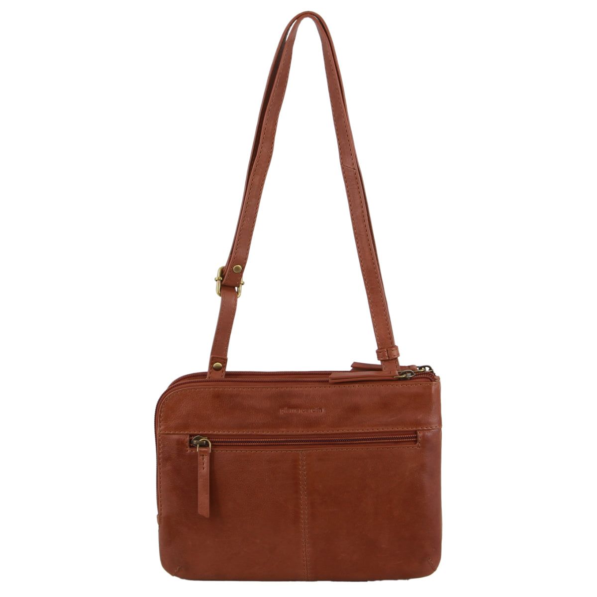 Pierre Cardin Leather Crossbody Bag Brown | GMHVF1359