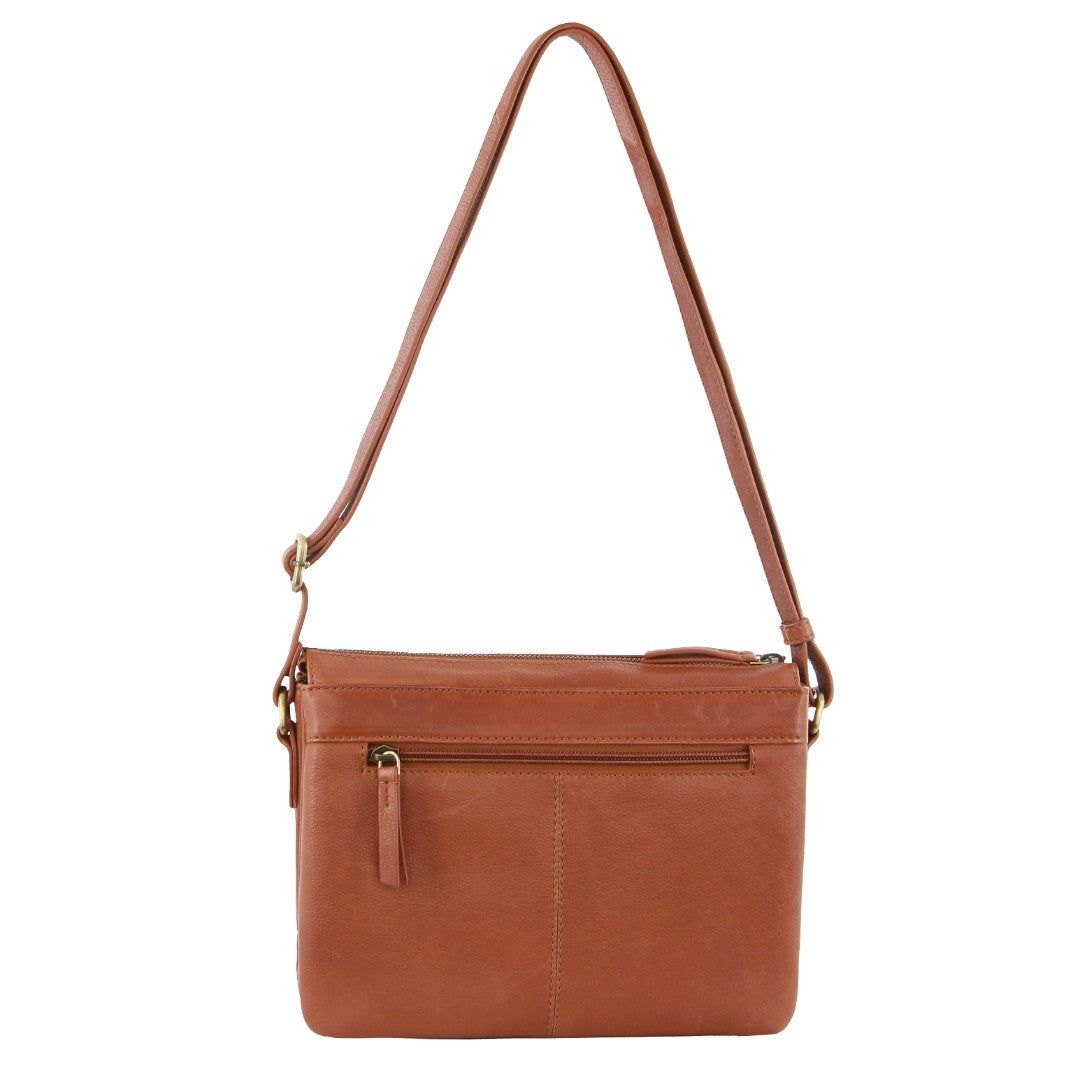 Pierre Cardin Leather Crossbody Bag Brown | QFDIB3807