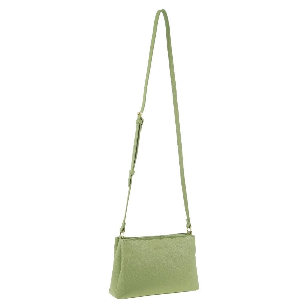 Pierre Cardin Leather Crossbody Bag Jade | OCHQK5382