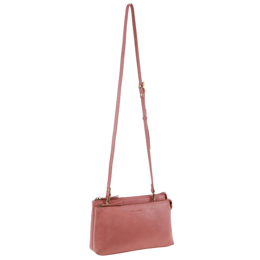 Pierre Cardin Leather Crossbody Bag Marsala | ZDURT2063