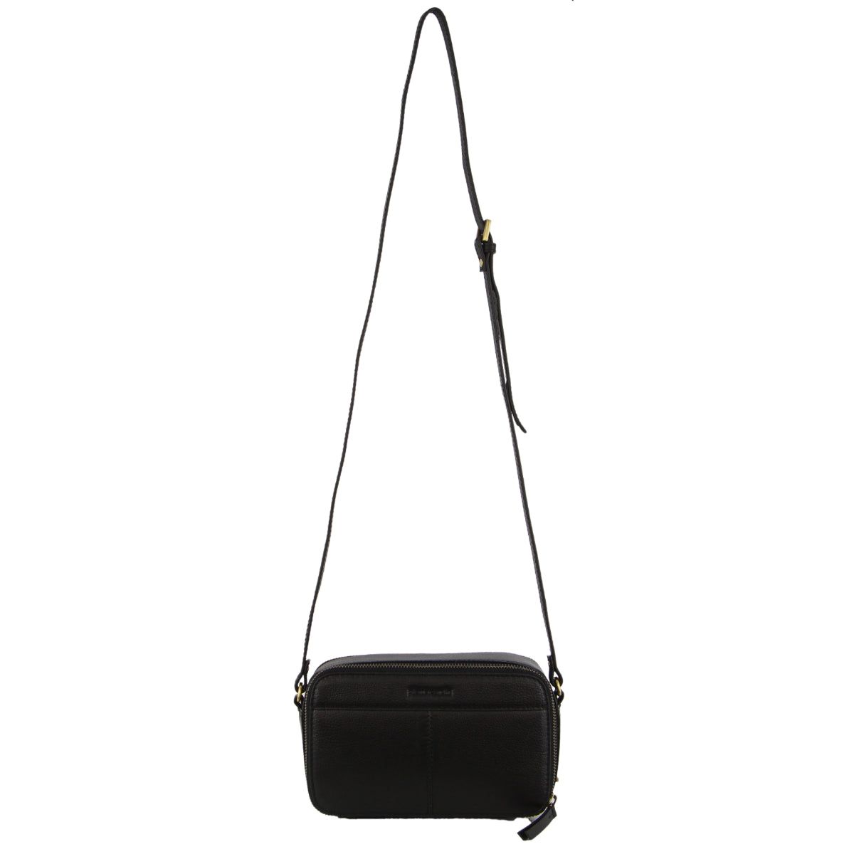 Pierre Cardin Leather Crossbody Camera Bag Black | ZWHME4281