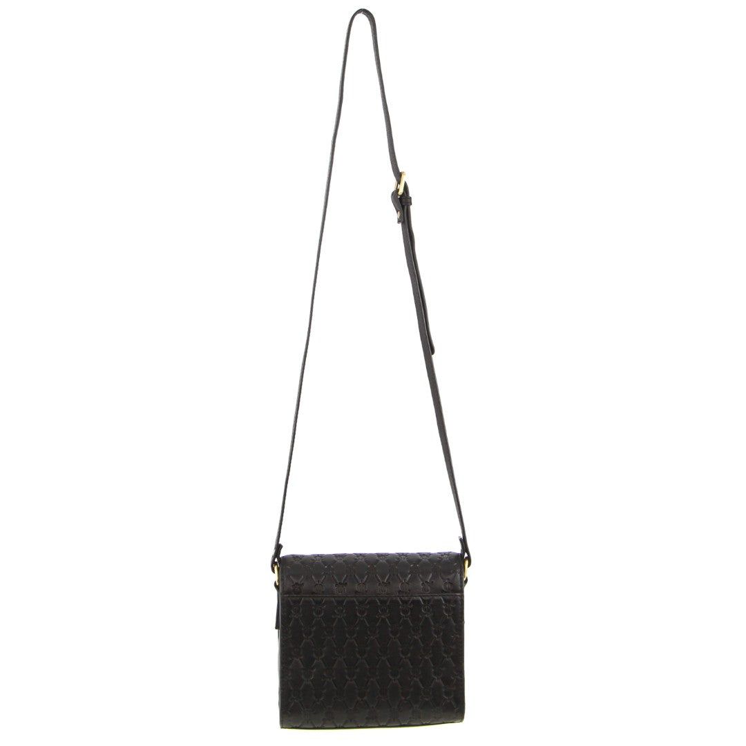 Pierre Cardin Leather Diamond Embossed Cross-Body Bag Black | ERZBV4518