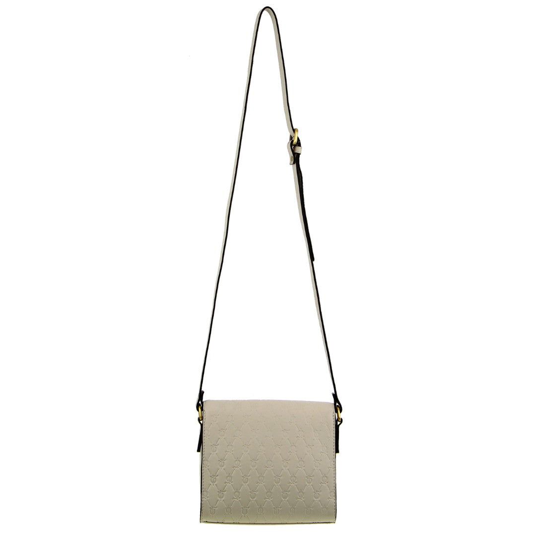 Pierre Cardin Leather Diamond Embossed Cross-Body Bag Beige | LCFYH6495