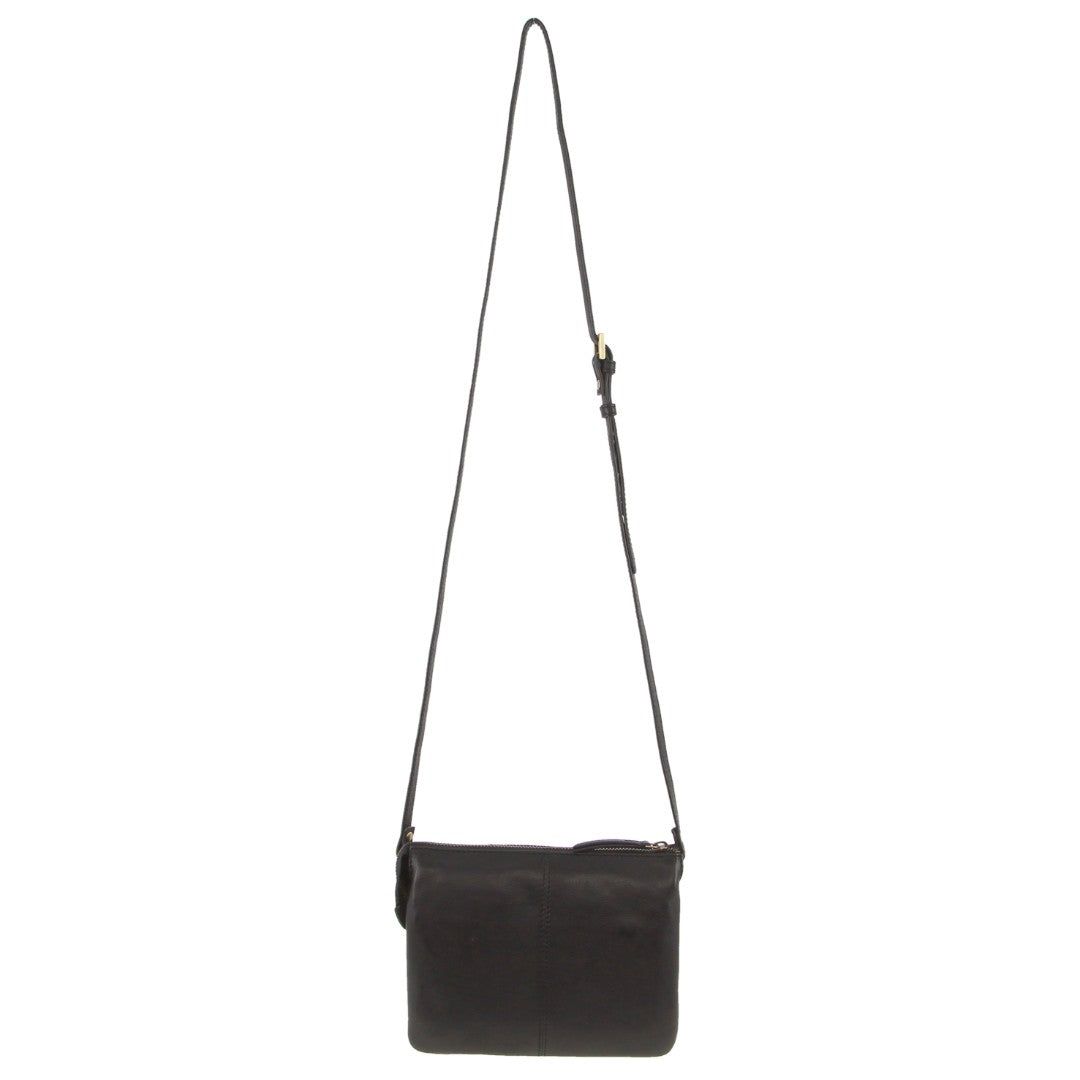 Pierre Cardin Leather Diamond Pattern Embossed Crossbody Bag Black | IAPFR5482