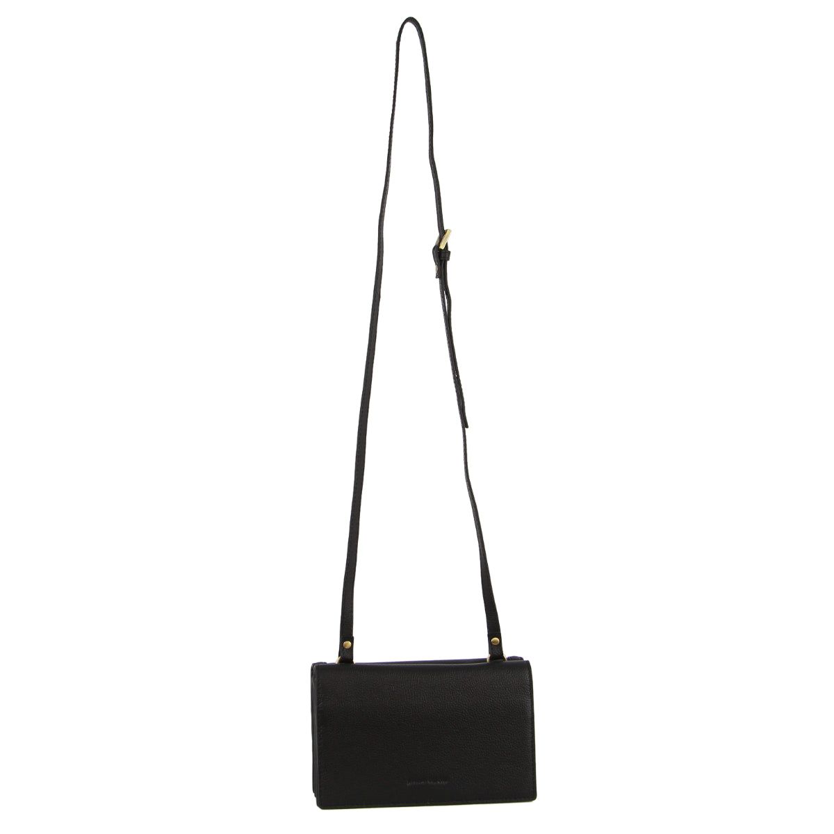 Pierre Cardin Leather Flap Over Cross-Body Bag Black | GUWHR9624