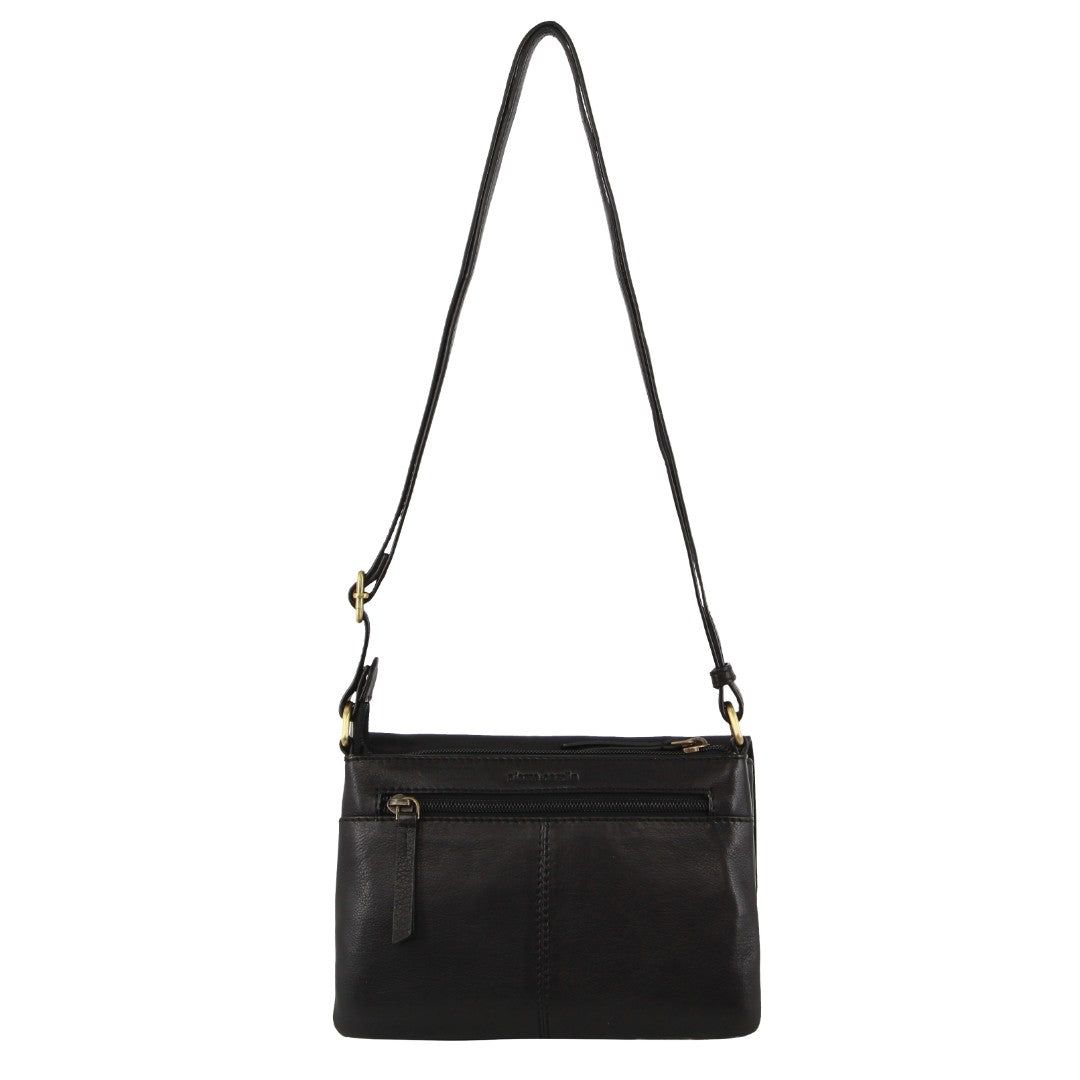 Pierre Cardin Leather Flap-over Crossbody Bag Black | UVYAW6041