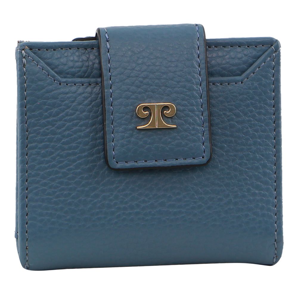 Pierre Cardin Leather Flip-over Bi-fold Wallet Blue | XDMGF6187