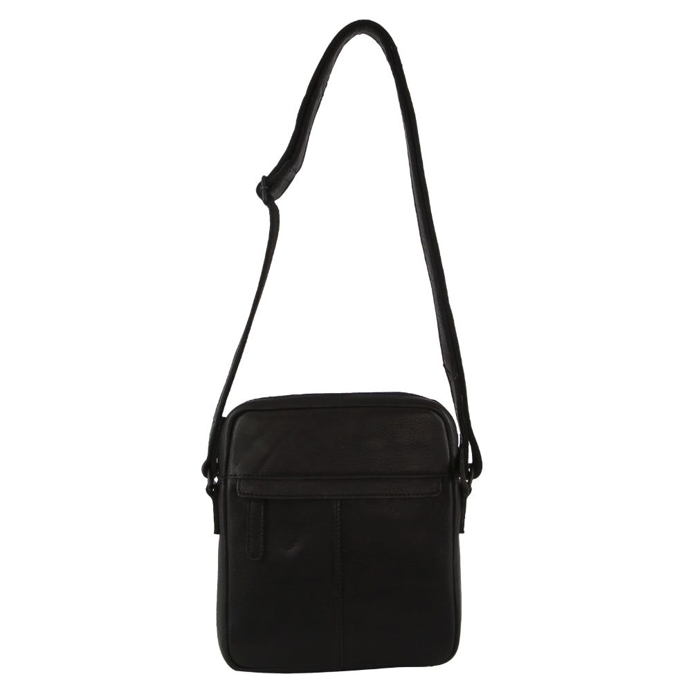 Pierre Cardin Leather Multi-Compartment Cross-Body Bag Black | RPOQY2497