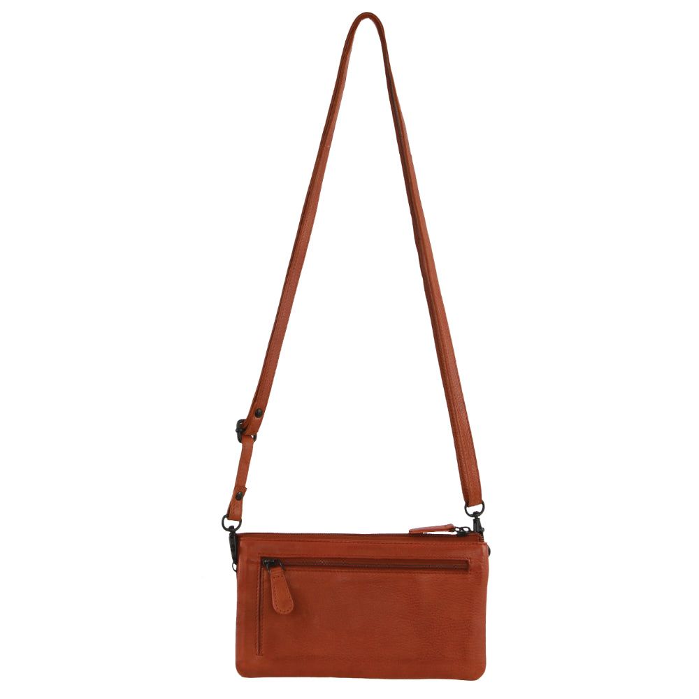 Pierre Cardin Leather Multiway Cross-Body Bag Brown | ERLIG5412