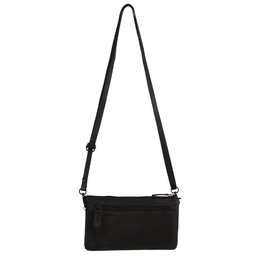 Pierre Cardin Leather Multiway Cross-Body Bag Black | URVQK9053