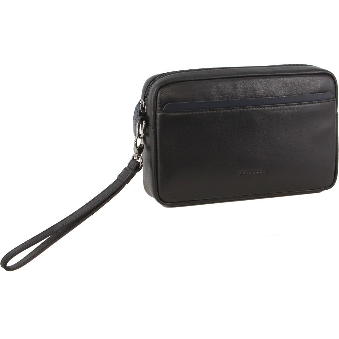 Pierre Cardin Leather Organier Bag Black | DBSPM9472