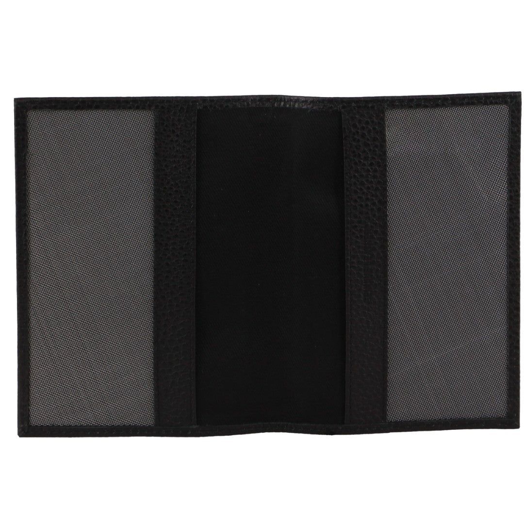 Pierre Cardin Leather Passport Wallet Cover Black | AKDWS8096