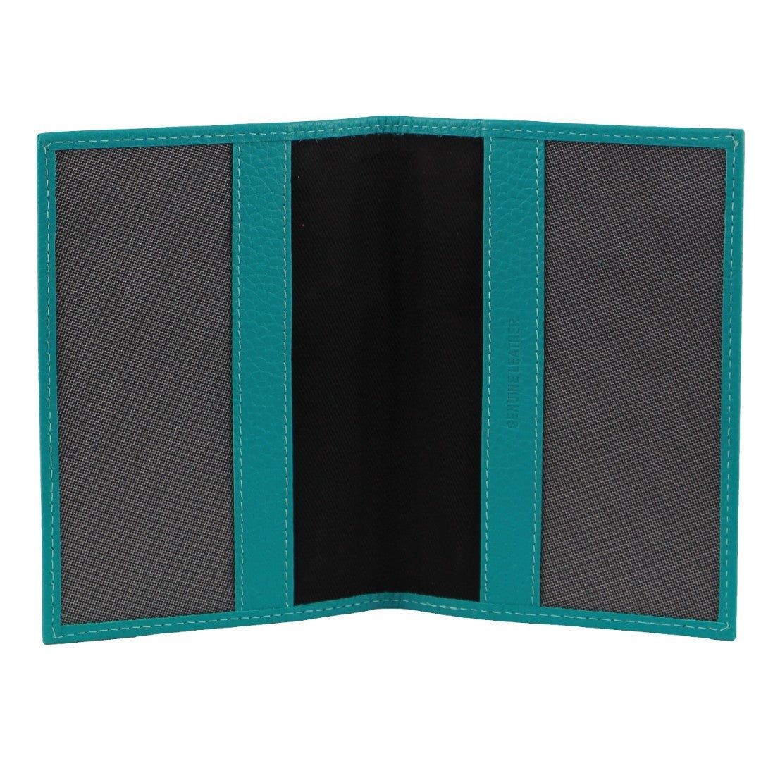 Pierre Cardin Leather Passport Wallet Cover Turquoise | QJWYR4109