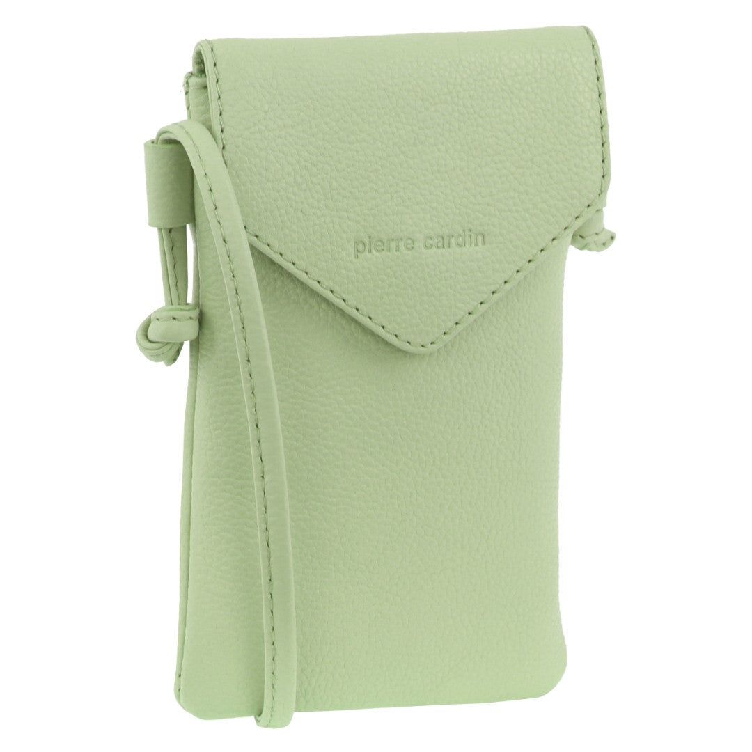 Pierre Cardin Leather Phone Bag Jade | ZOIMJ5190