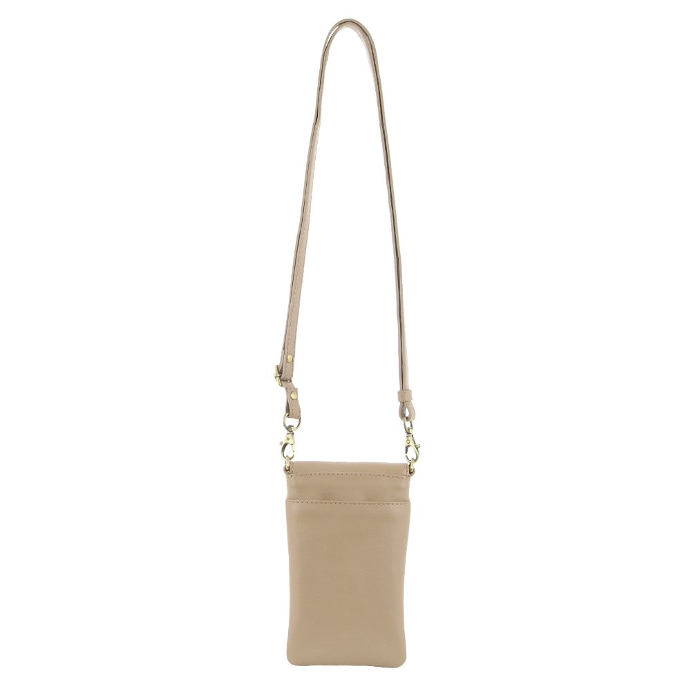 Pierre Cardin Leather Phone Cross-Body Bag Gold | GXKOJ0287