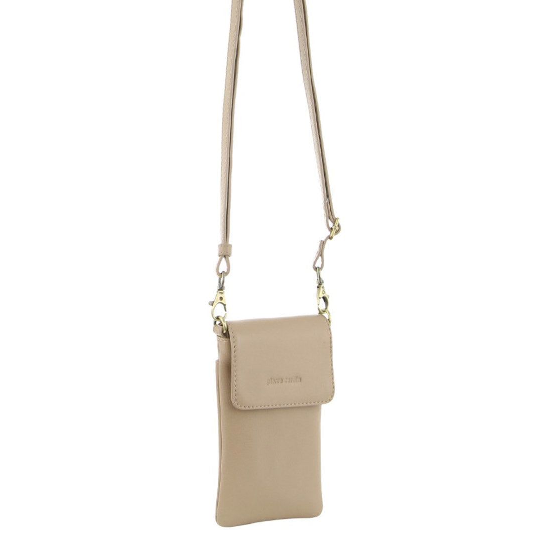 Pierre Cardin Leather Phone Cross-Body Bag Gold | GXKOJ0287