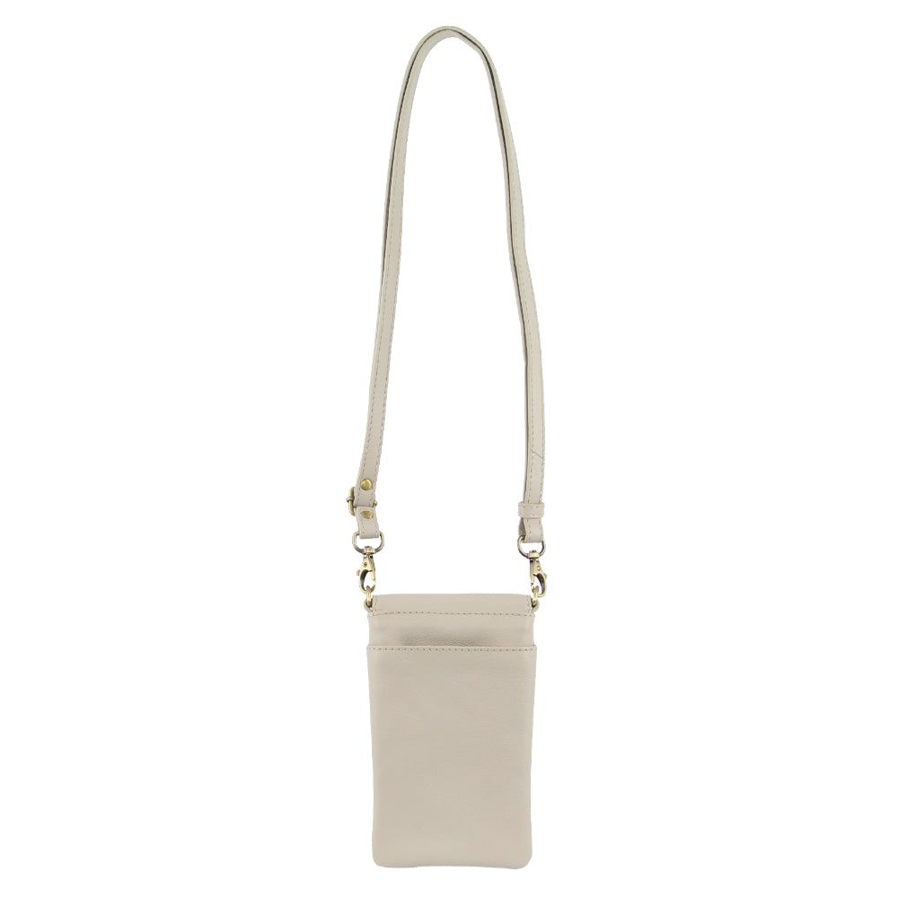 Pierre Cardin Leather Phone Cross-Body Bag Beige | FIENT7802