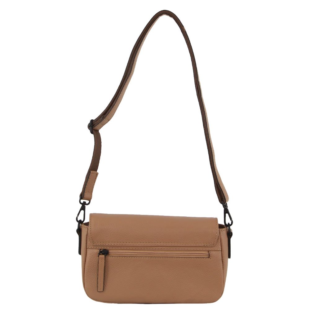 Pierre Cardin Leather Pleated Design Crossbody Bag Light Brown | FZXQA9723