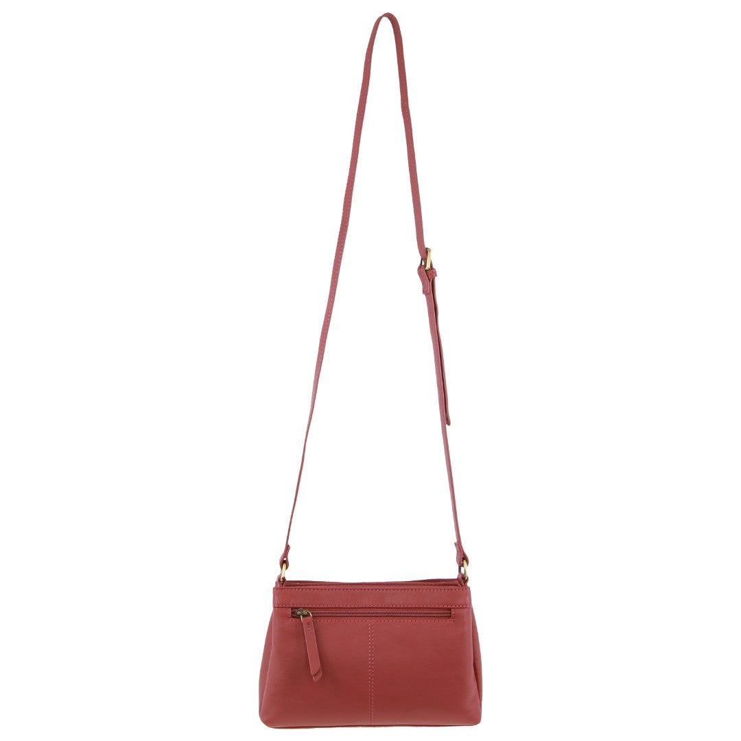 Pierre Cardin Leather Pleated Design Crossbody Bag Marsala | UNTVY5380